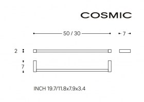 MEDIDAS TOALLERO LAVABO 30cm METRIC COSMIC